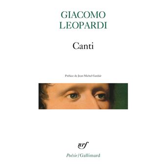 Couverture du recueil Canti de Giacomo Leopardi.