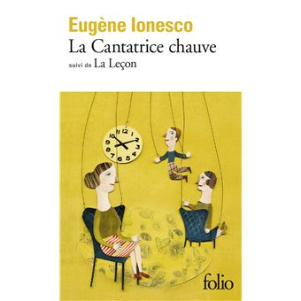 Couverture de la pièce La Cantatrice chauve de Eugène Ionesco.