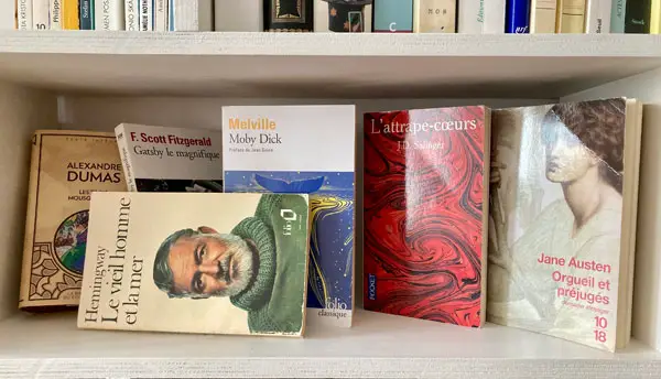 Sélection de six romans connus dans ma bibliothèque personnelle.