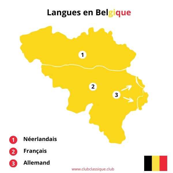 carte de langues parlées en Belgique.